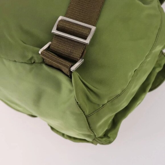 PRADA Backpack Nylon Green Silver Auth BA5271 - Picture 4 of 16